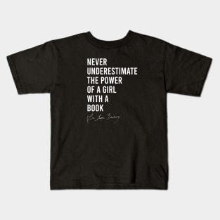 RBG Never Underestimate the Power of a Girl With a Book Kids T-Shirt